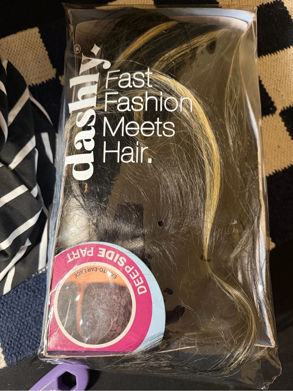 Sensationnel Black Synthetic Lace Front Wig with Blonde Highlights - NWT